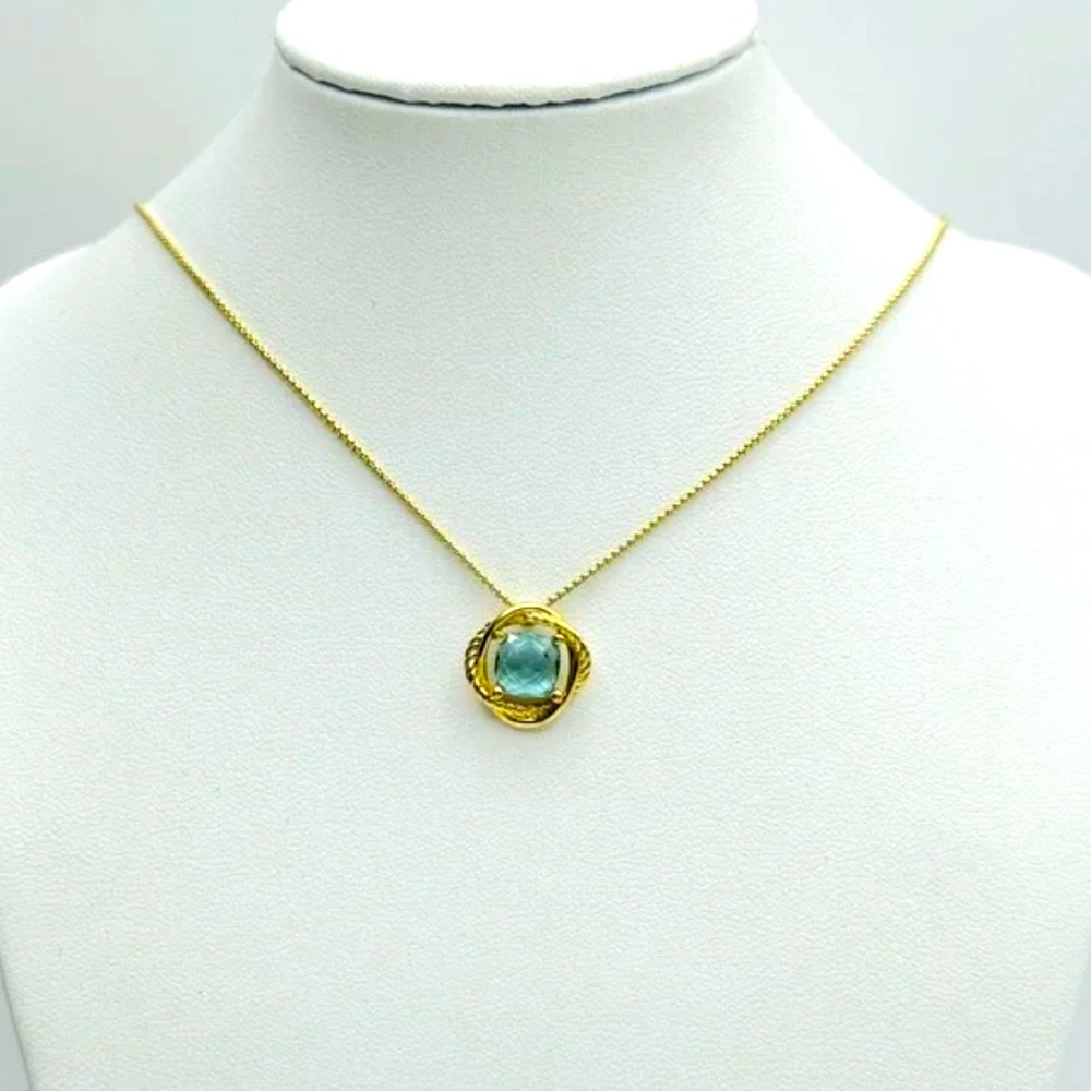 David Yurman Infinity Blue Topaz 18k gold necklace